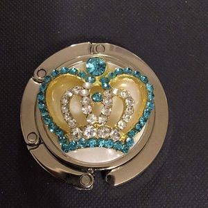 💐🔵Crown Foldable Handbag Hook - Aqua